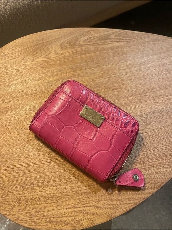 Jimmy Choo Handbags - Jimmy Choo Pink Croc-Embossed Zip Wallet
